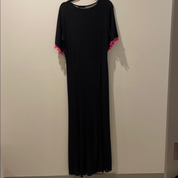 Tropical Pom Sleeve Sheer Maxi Dress - Picture 6 of 6